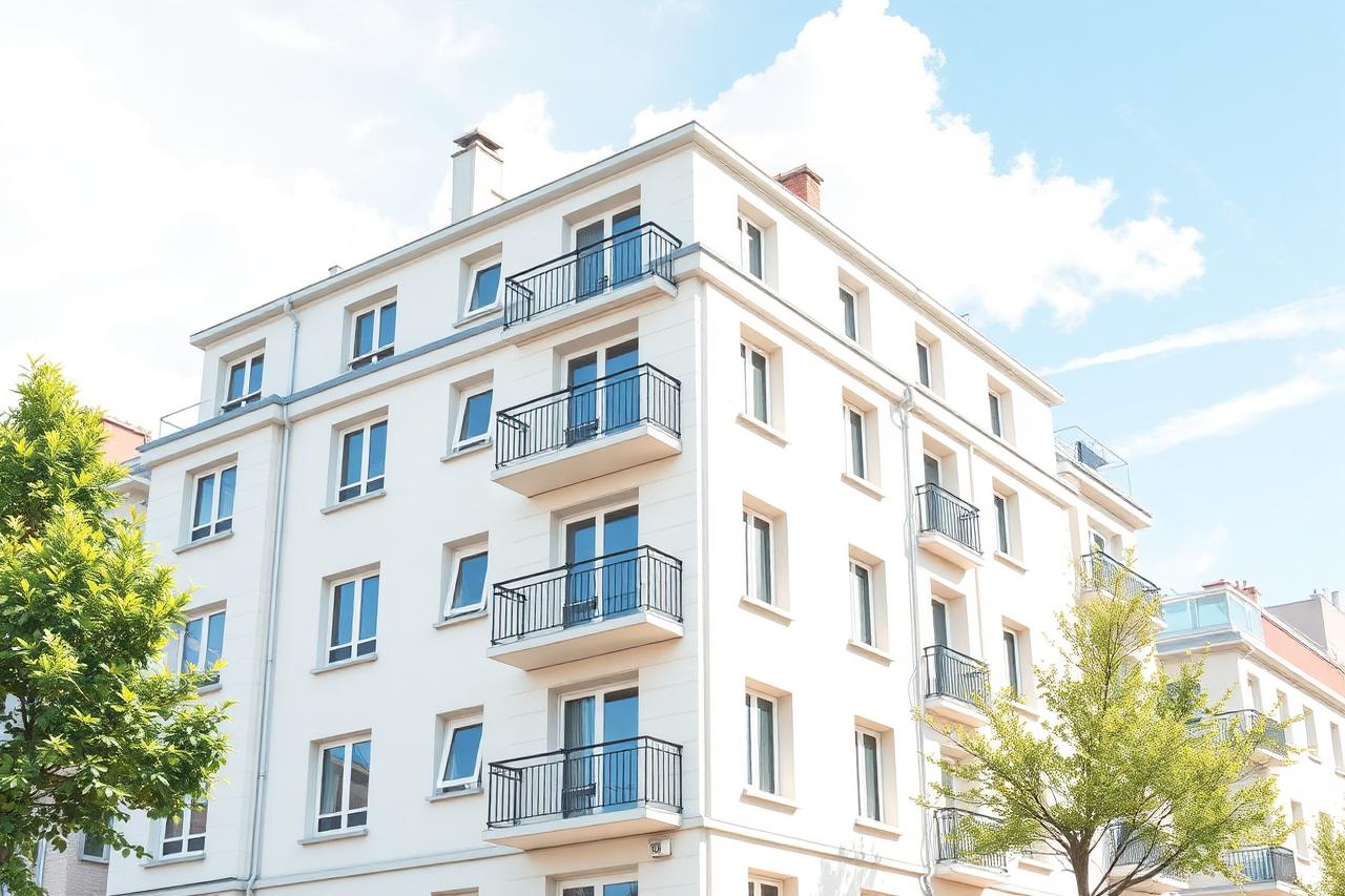 Immeuble de copropriété rénové et isolé