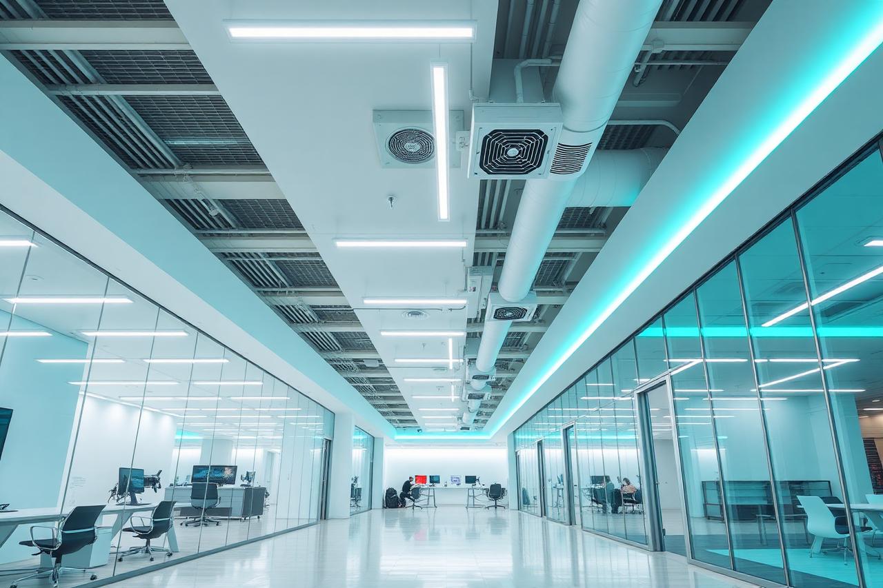 Bureaux modernes avec éclairage LED performant